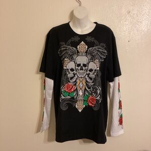 NWT Thirty Single Long Sleeve Graphic Style Streetwear Skull Size Small